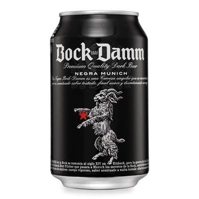 Cervesa negra BOCK-DAMM, llauna 33 cl