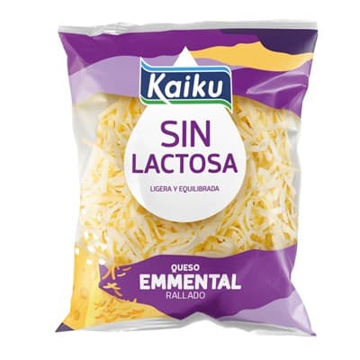 Formatge ratllat emmental sense lactosa KAIKU, bossa 100 grs
